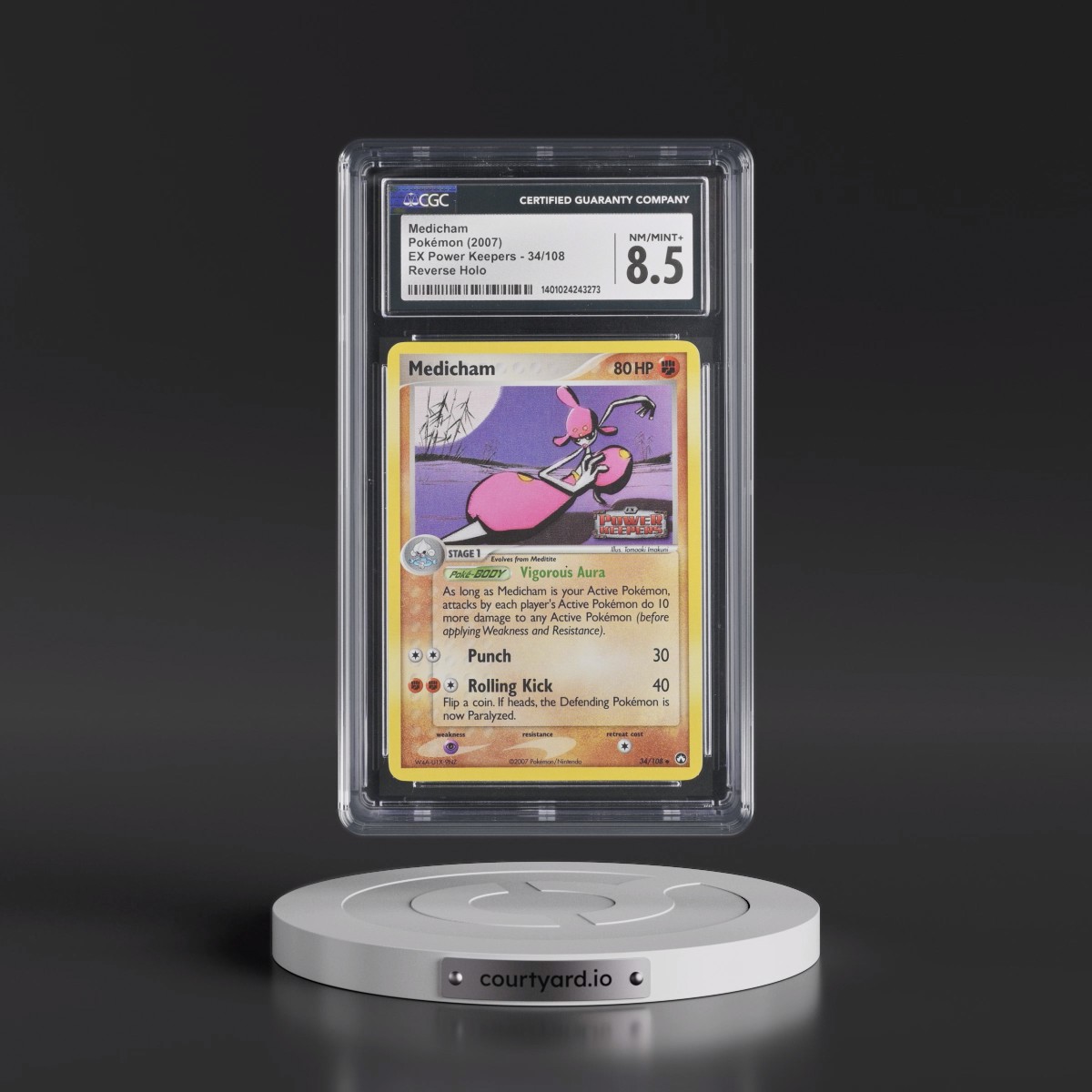 2007 EX Power Keepers #34/108 Medicham - Reverse Holo (CGC 8.5 NM-MT+)
