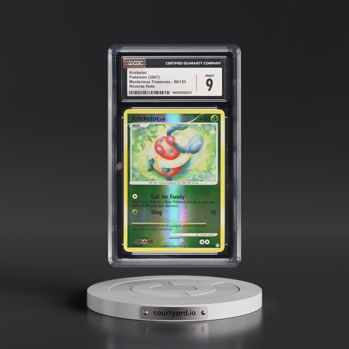 2007 Mysterious Treasures Kricketot - Reverse Holo #86/123 CGC 9