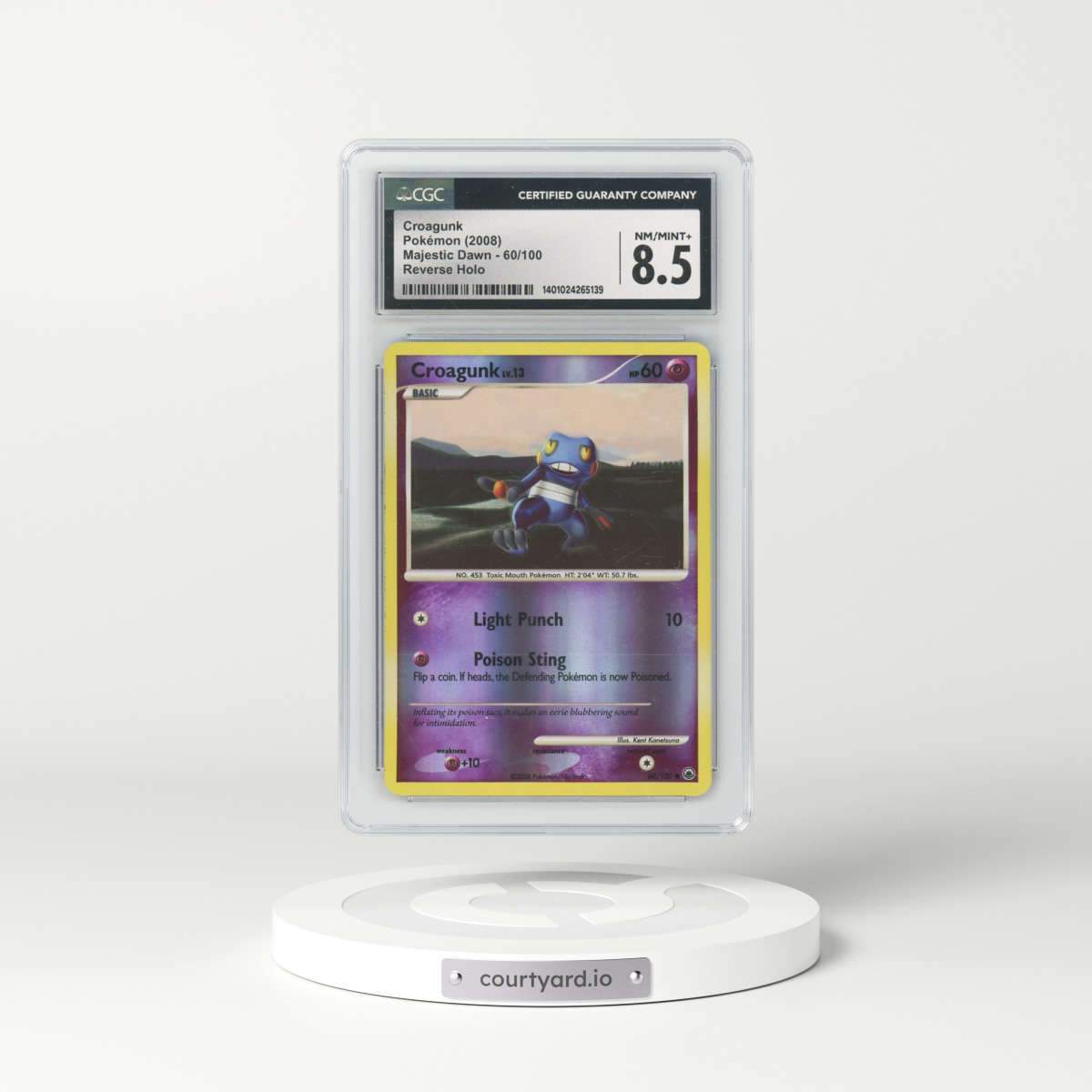 2008 Majestic Dawn #60/100 Croagunk - Reverse Holo (CGC 8.5 NM-MT+)