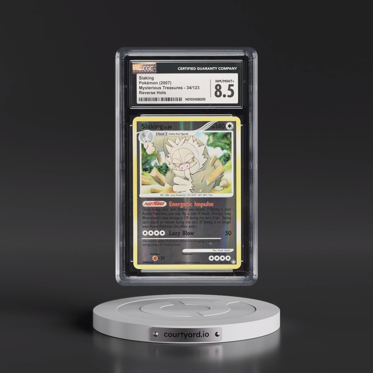 2007 Mysterious Treasures #34/123 Slaking - Reverse Holo (CGC 8.5 NM-MT+)