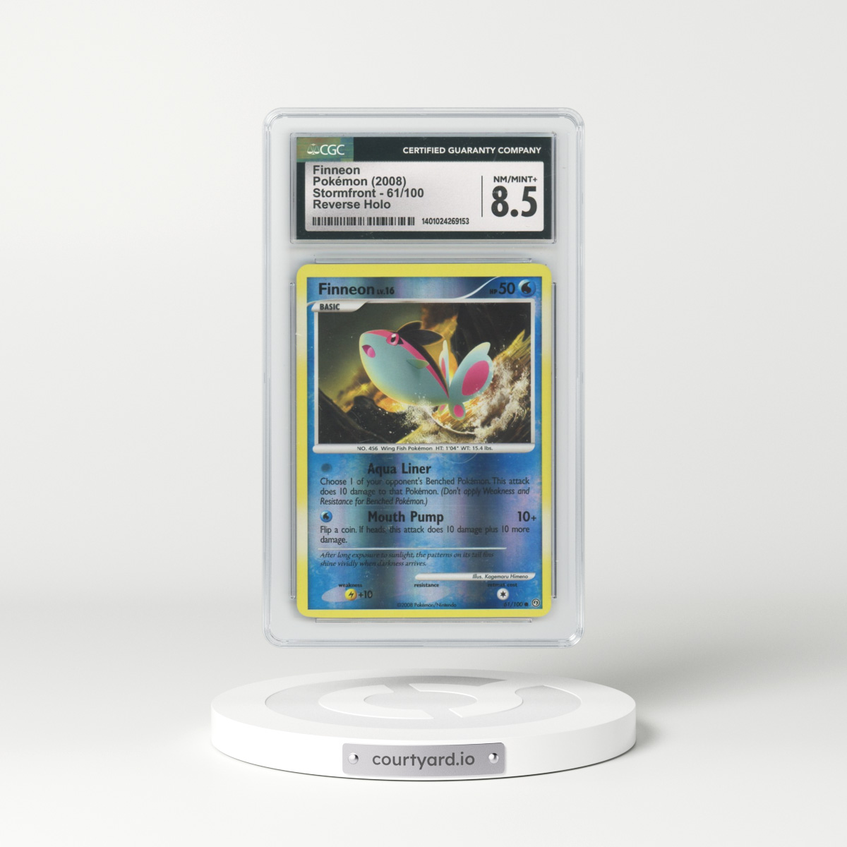 2008 Stormfront #61/100 Finneon - Reverse Holo (CGC 8.5 NM-MT+)