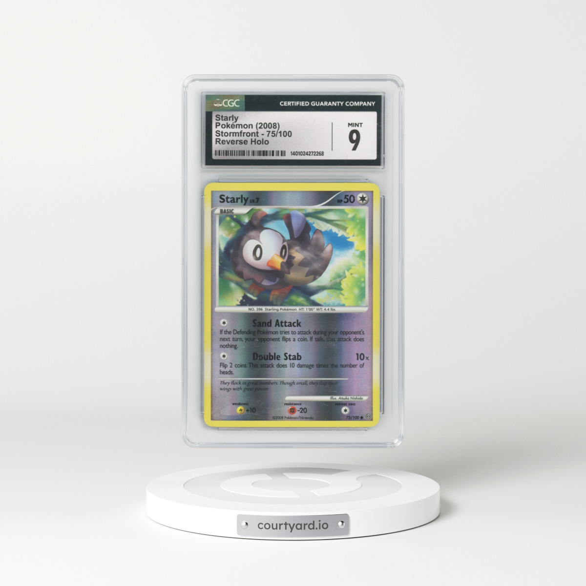 2008 Stormfront #75/100 Starly - Reverse Holo (CGC 9 MINT)