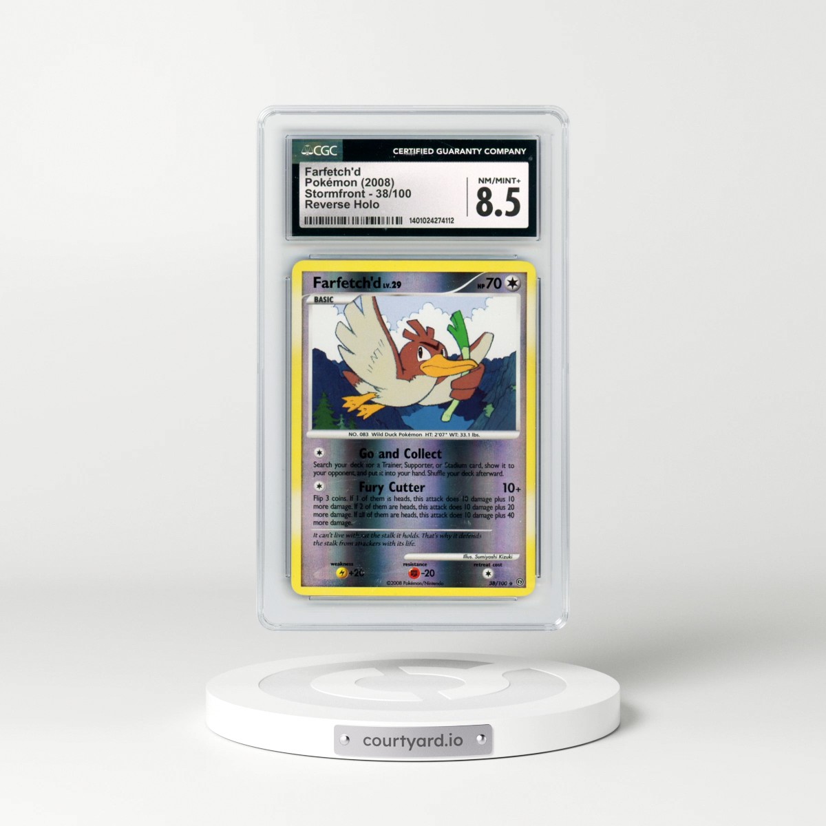 2008 Stormfront #38/100 Farfetch'd - Reverse Holo (CGC 8.5 NM-MT+)