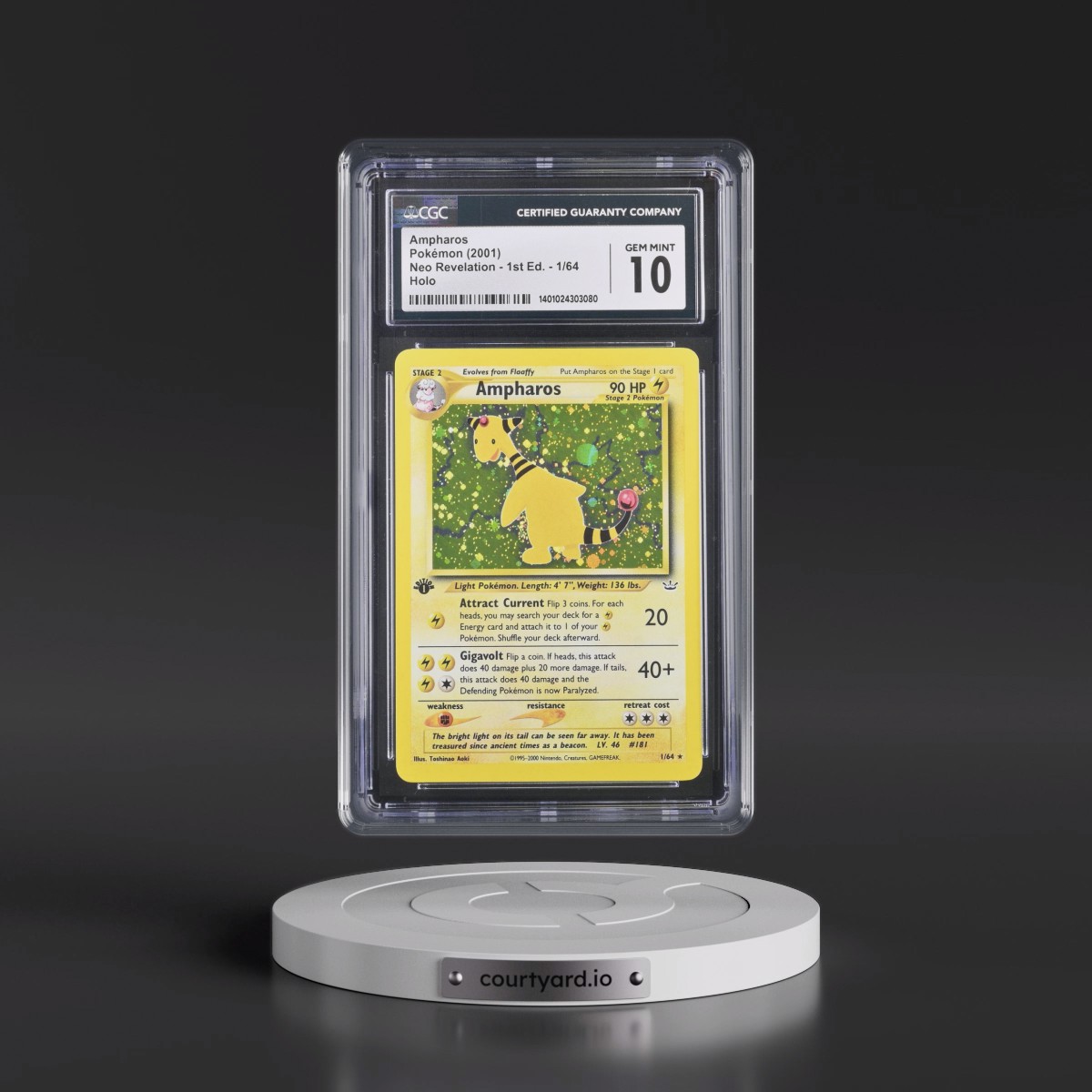 2001 Neo Revelation #1/64 Ampharos - 1st Edition Holo (CGC 10 GEM MINT)