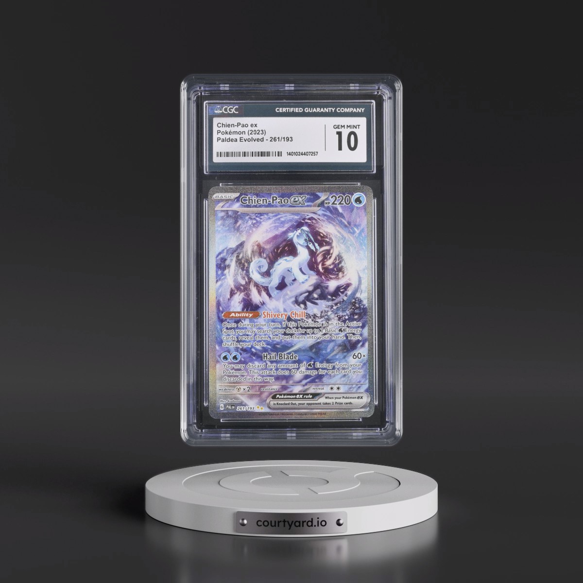 2023 Paldea Evolved - PAL EN #261/193 Chien-Pao ex - Special Illustration Rare (Holo) (CGC 10 GEM MINT)