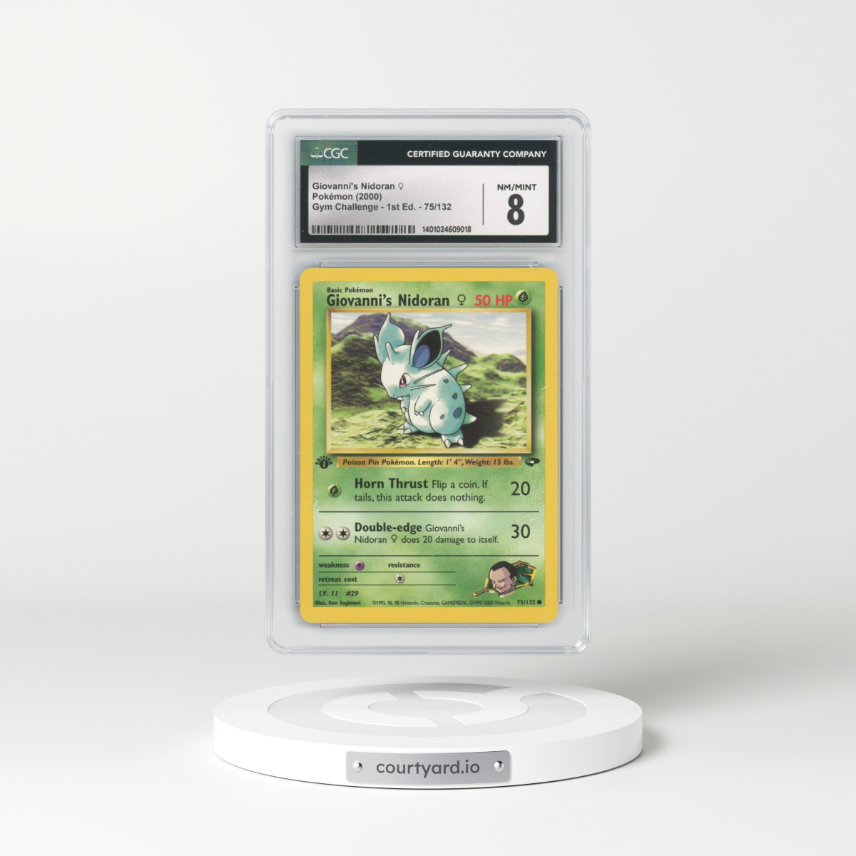 2000 Gym Challenge #75 Giovanni's Nidoran (F) - 1st Edition (CGC 8 NM-MT)