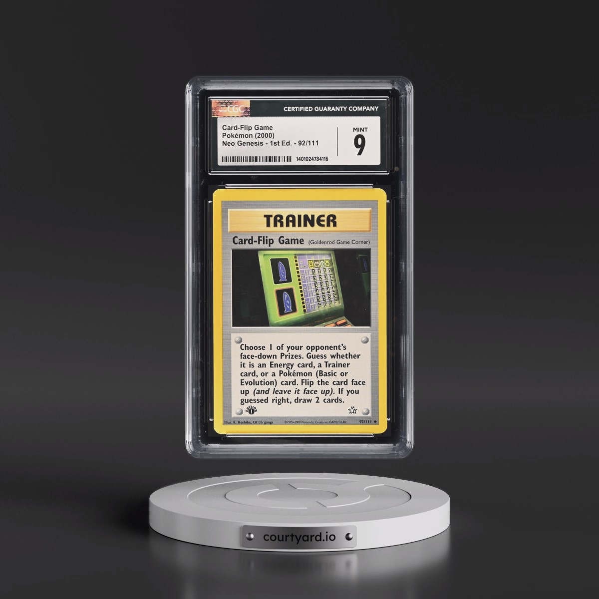 2000 Neo Genesis #92/111 Card-Flip Game - 1st Edition (CGC 9 MINT)