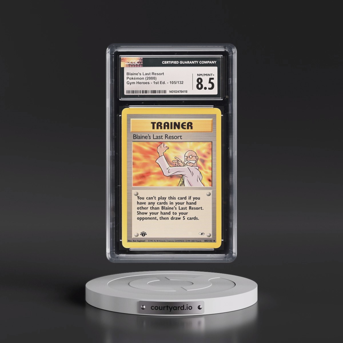 2000 Gym Heroes #105/132 Blaine's Last Resort - 1st Edition 1st Edition (CGC 8.5 NM-MT+)