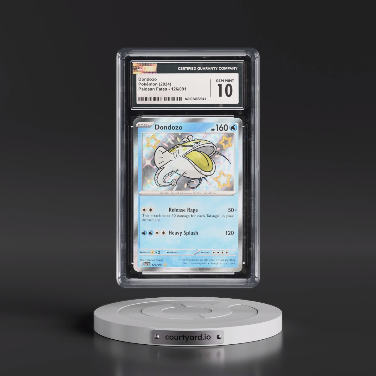 2024 Paldean Fates - PAF EN #126/091 Dondozo - Shiny Rare Holo (CGC 10 GEM MINT)