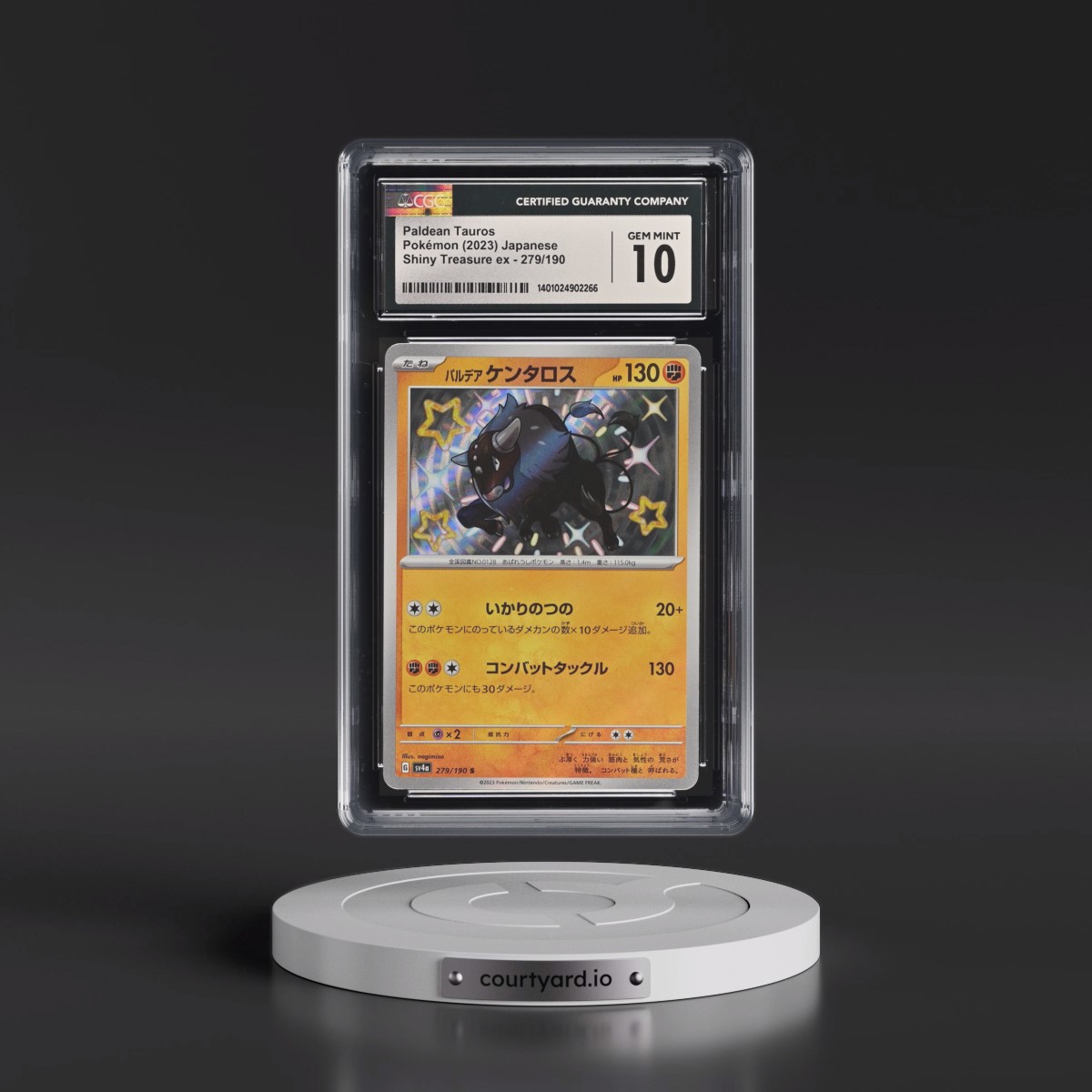 2023 Shiny Treasure ex #279/190 Paldean Tauros - Shiny Rare Holo (CGC 10 GEM MINT)