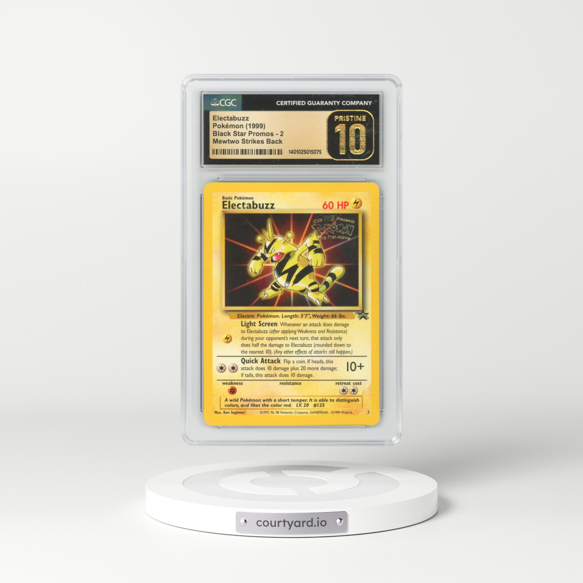 1999 Black Star Promos #2 Electabuzz - Mewtwo Strikes Back (CGC 10 PRISTINE)