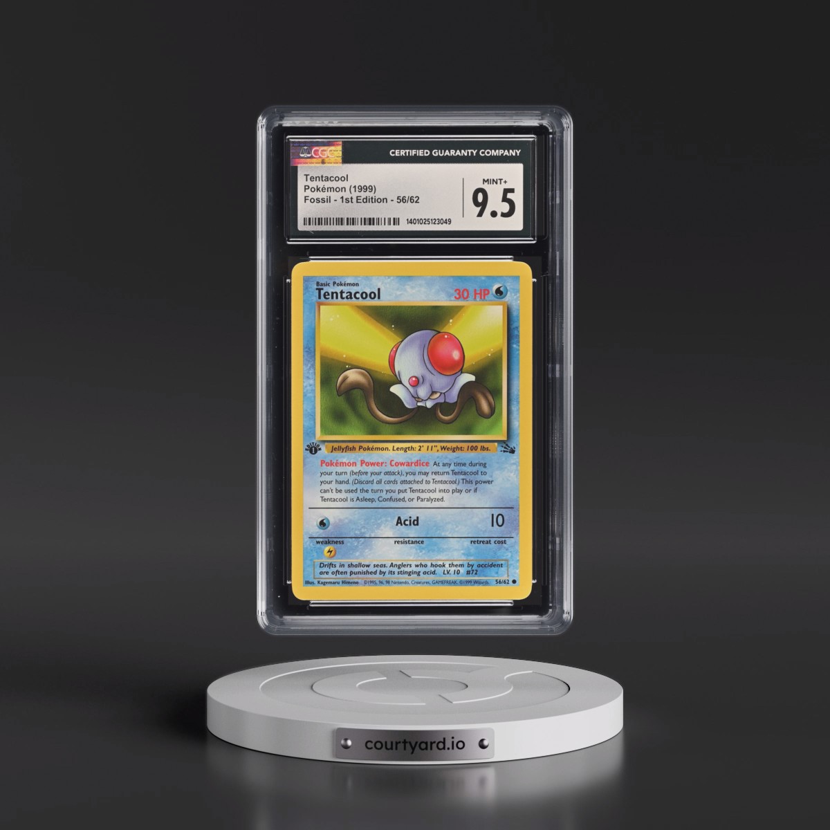 1999 Fossil Tentacool - 1st Edition #56/62 CGC 9.5