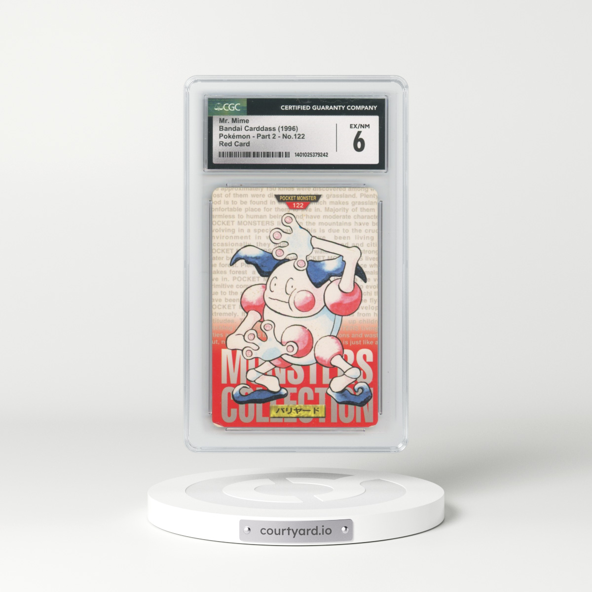 1996 Japanese (Monsters Collection) Part 2 #122 Mr. Mime - Red Card (CGC 6 EX-NM)
