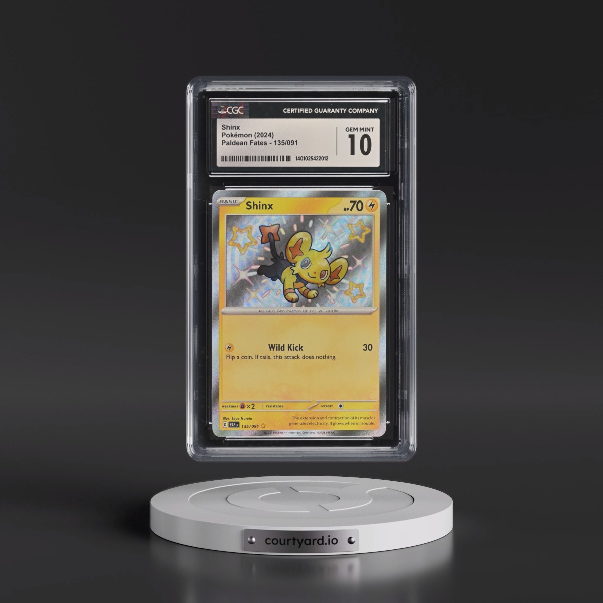 2024 Paldean Fates - PAF EN #135/091 Shinx - Shiny Rare Holo (CGC 10 GEM MINT)