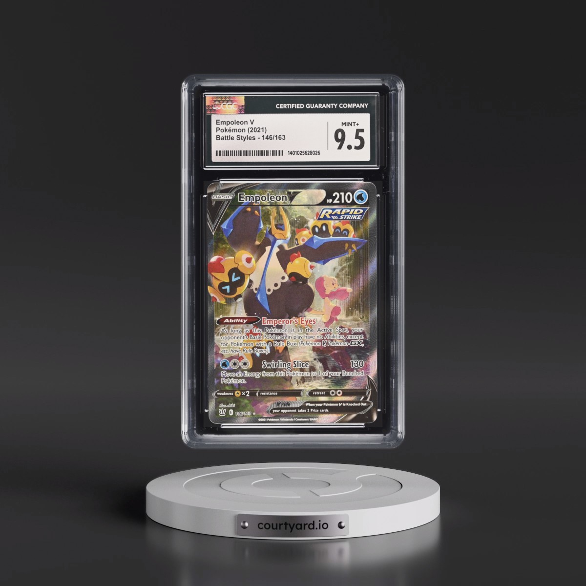2021 Battle Styles #146/163 Empoleon V - Ultra Rare Holo (CGC 9.5 MINT+)