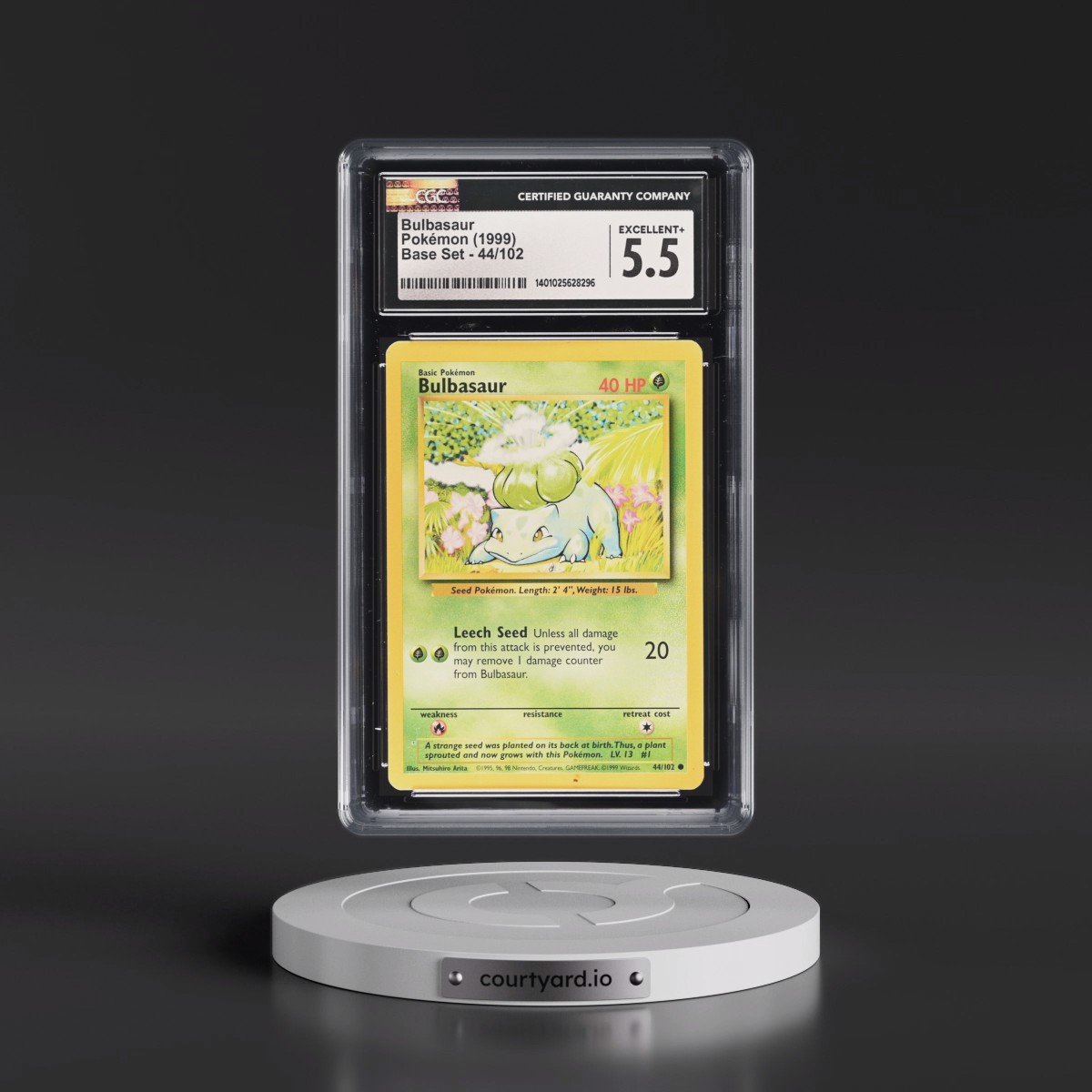 1999 Base Set #44/102 Bulbasaur (CGC 5.5 EX+)