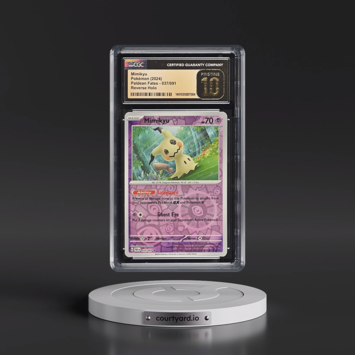 2024 Paldean Fates - PAF EN #037/091 Mimikyu - Reverse Holo (CGC 10 PRISTINE)