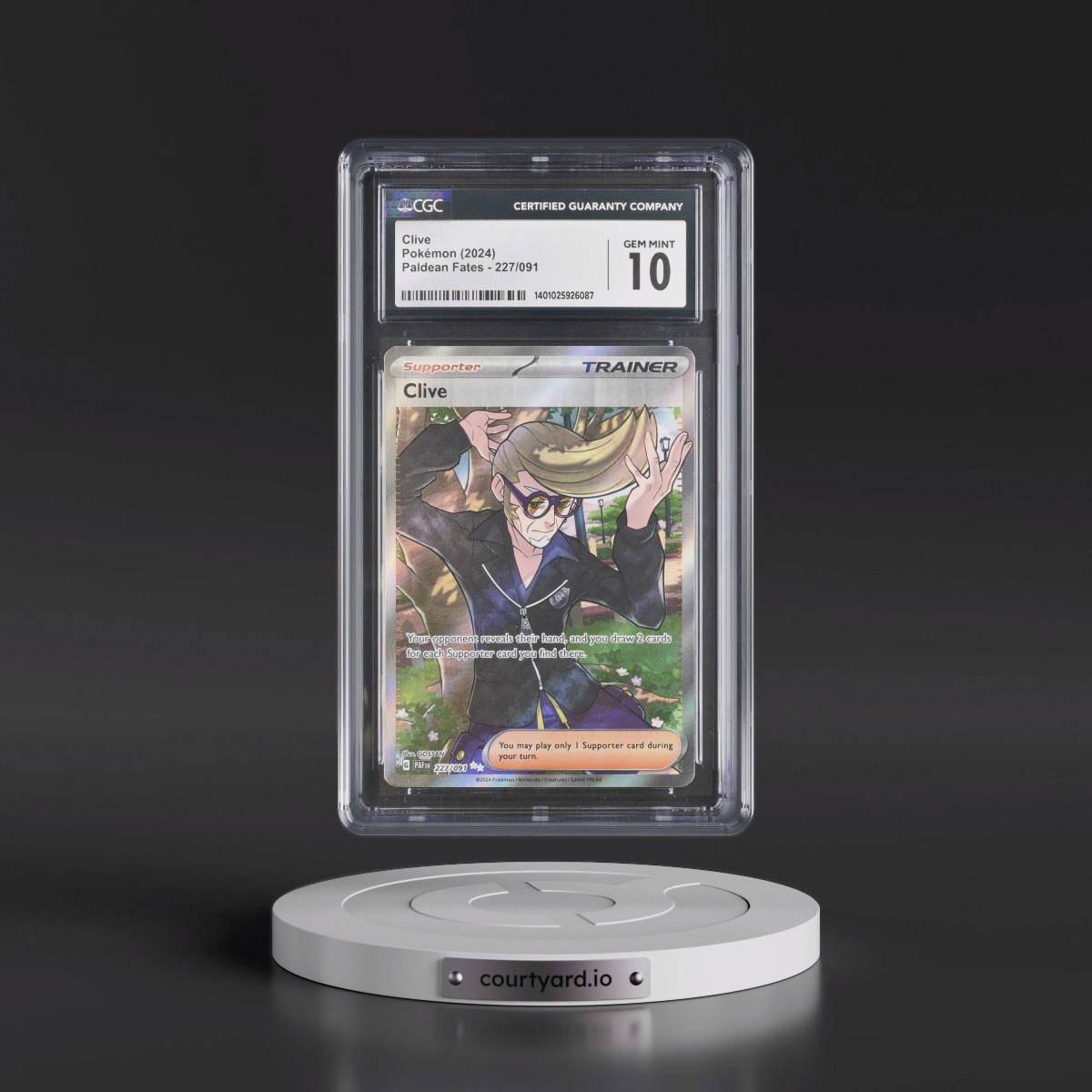2024 Paldean Fates - PAF EN #227/091 Clive - Ultra Rare Holo (CGC 10 GEM MINT)