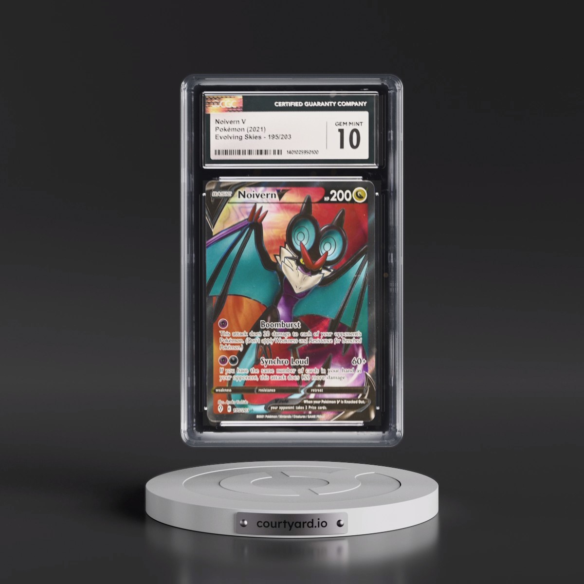 2021 Evolving Skies #195/203 Noivern V - Ultra Rare Holo (CGC 10 GEM MINT)