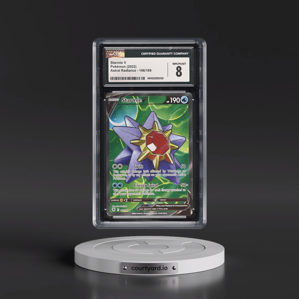 2022 Astral Radiance #166/189 Starmie V - Holo (CGC 8 NM-MT)