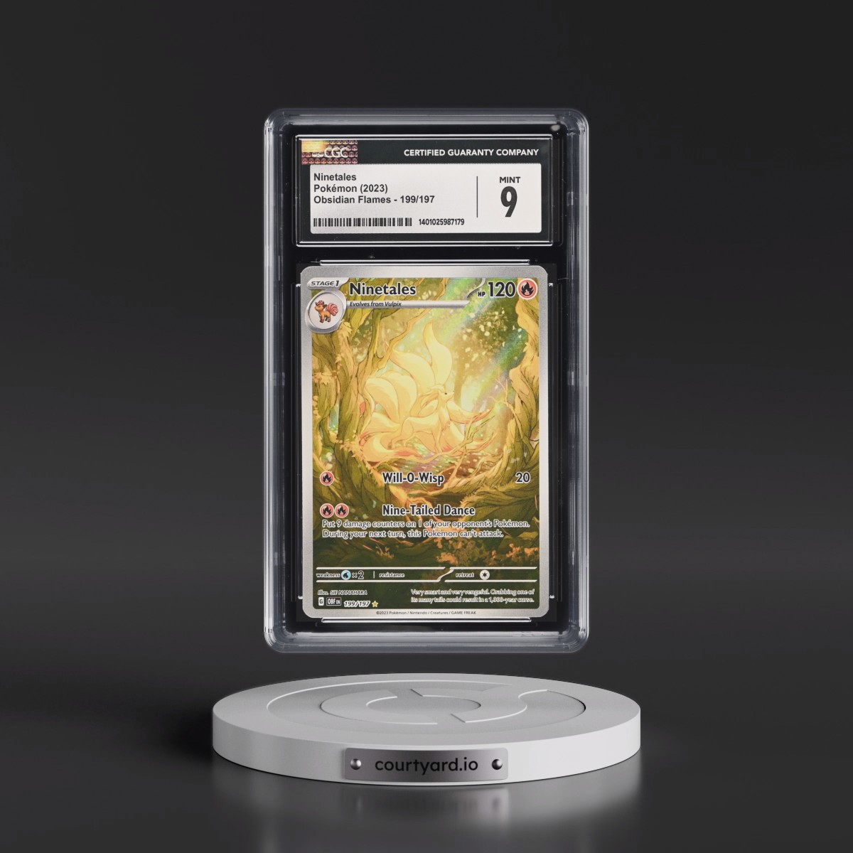 2023 Obsidian Flames - OBF EN #199/197 Ninetales - Illustration Rare Holo (CGC 9 MINT)