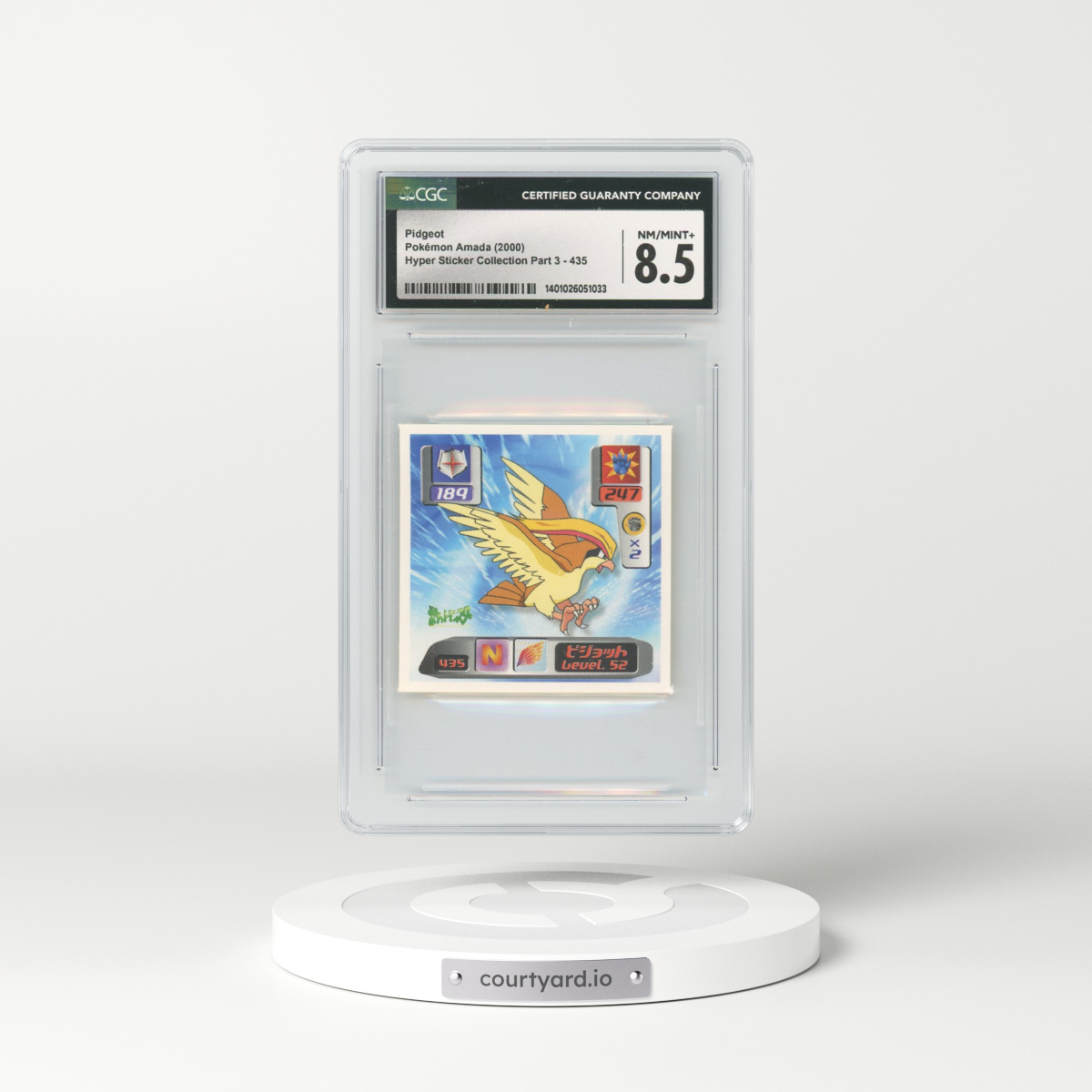 2000 Japanese Amada Sticker Collection #435 Pidgeot (CGC 8.5 NM-MT+)