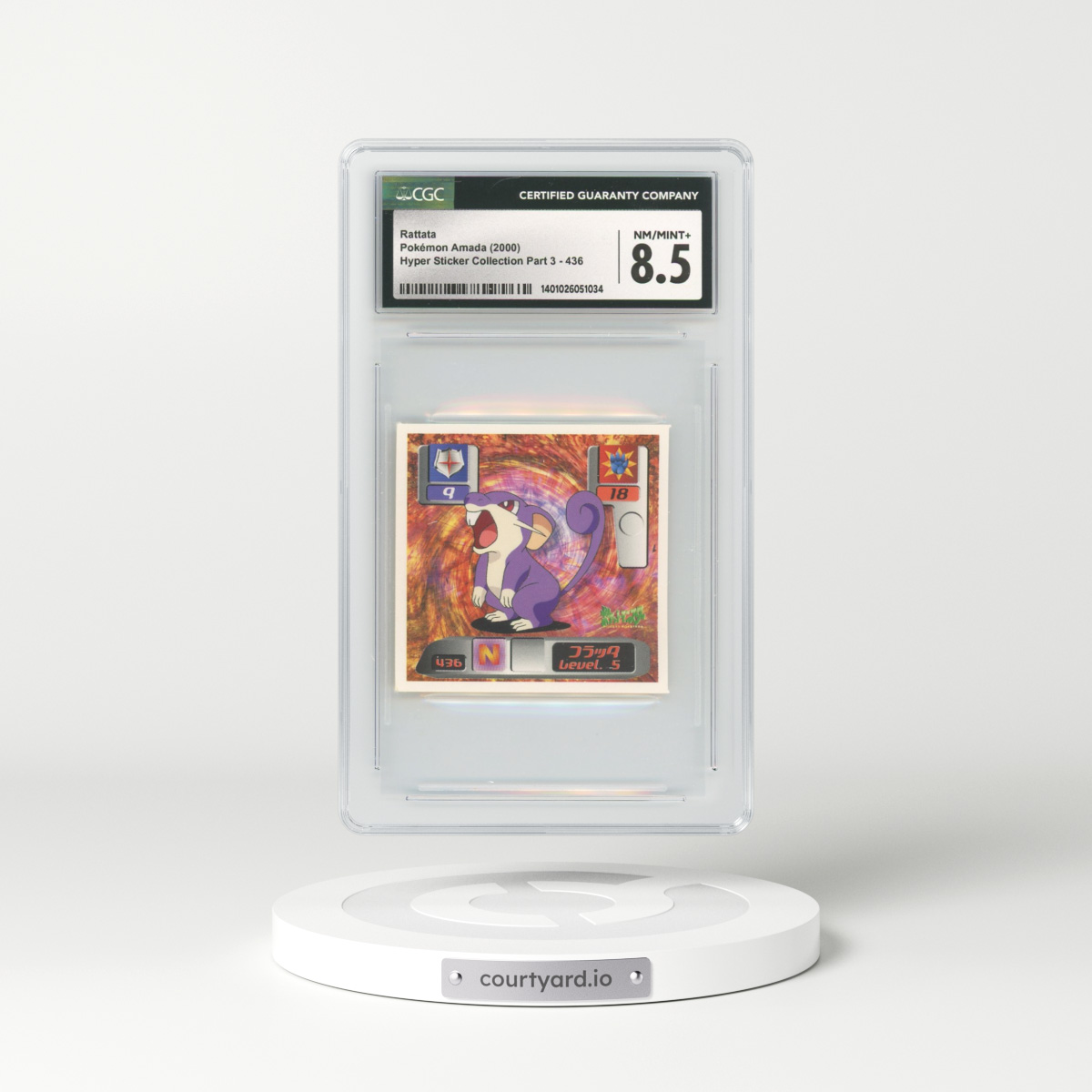 2000 Japanese Amada Sticker Collection #436 Rattata (CGC 8.5 NM-MT+)