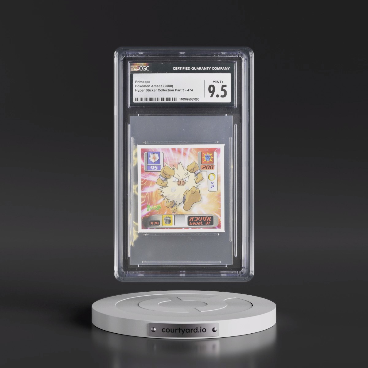 2000 Hyper Sticker Collection Part 3 #474 Primeape (CGC 9.5 MINT+)