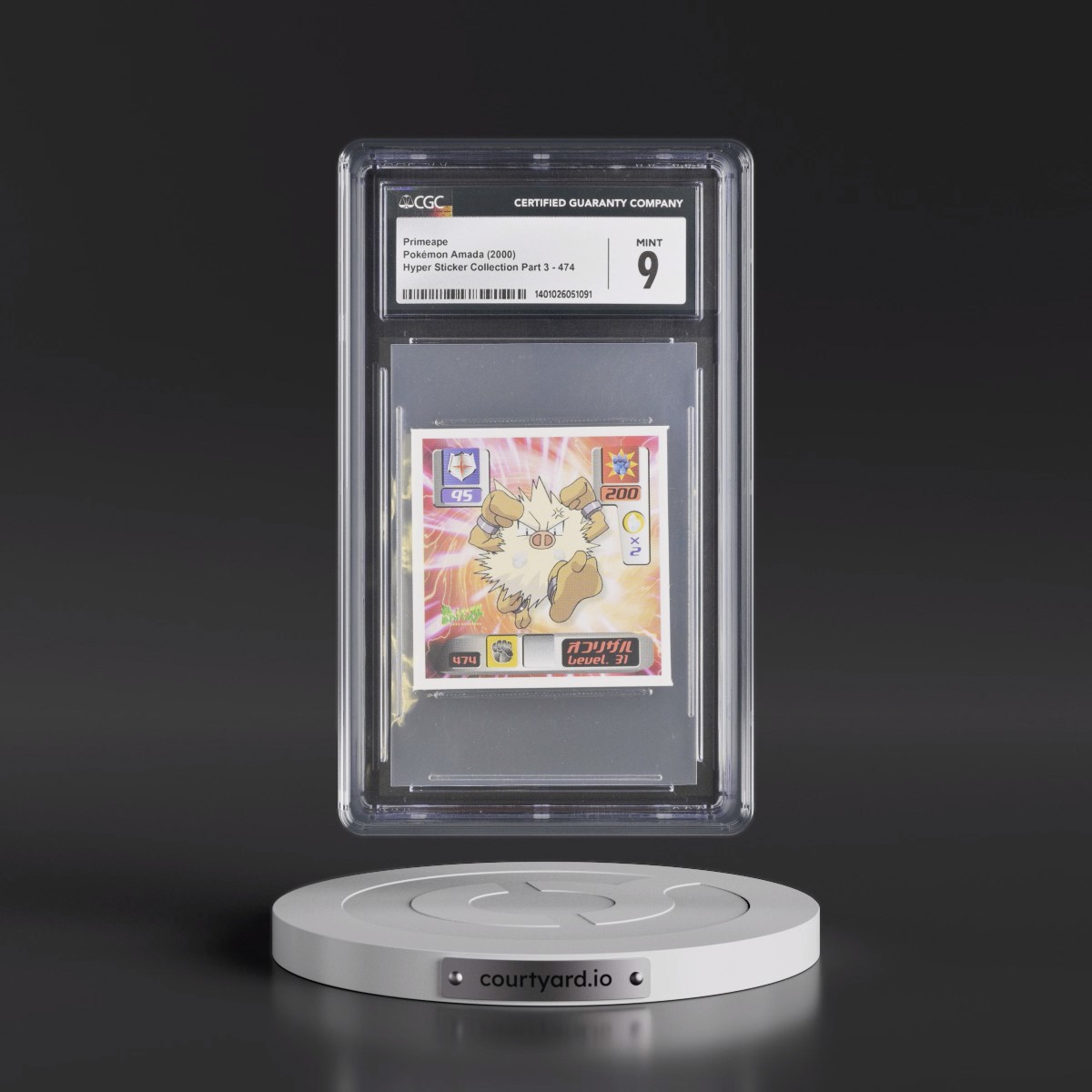 2000 Hyper Sticker Collection Part 3 #474 Primeape (CGC 9 MINT)