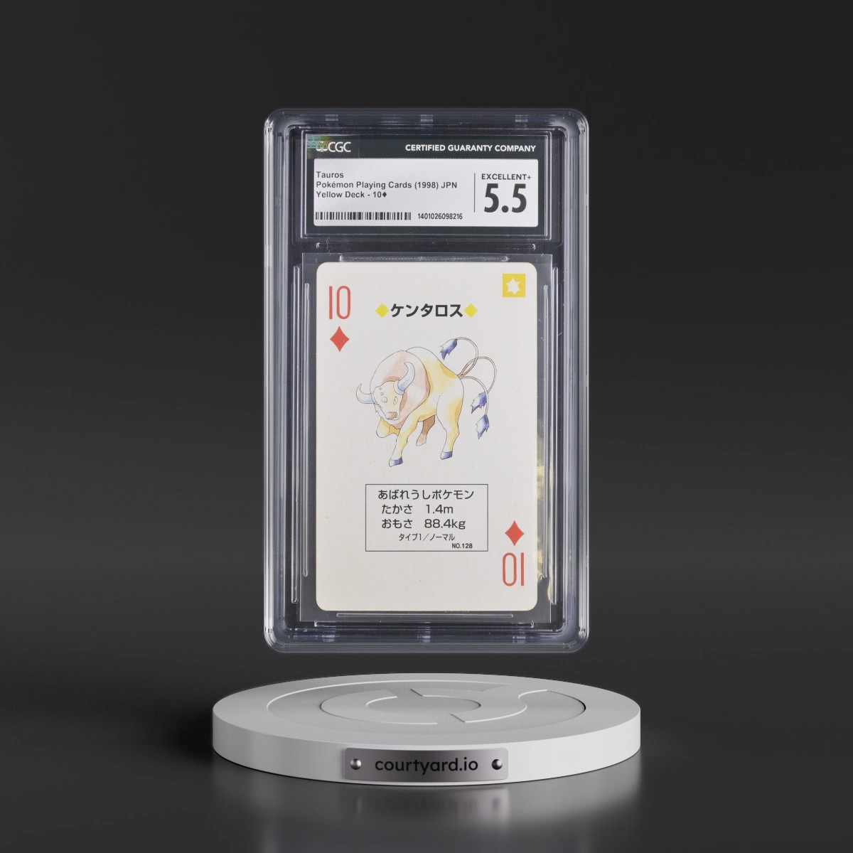 1996 Yellow Deck (Pocket Monster Pikachu Back) #10Â¦ Tauros (CGC 5.5 EX+)