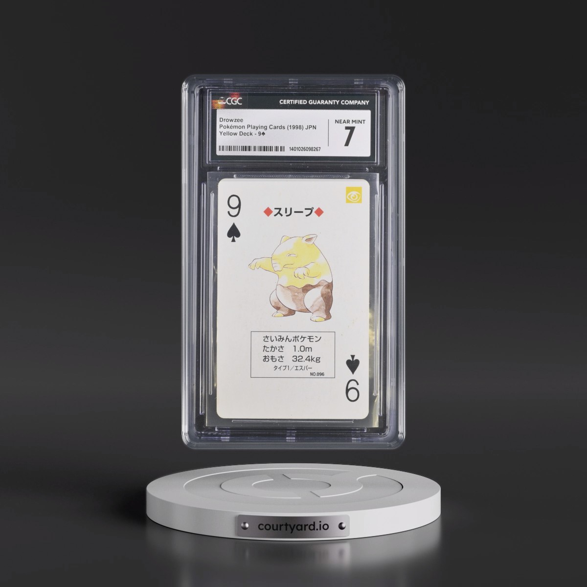 1996 Yellow Deck (Pocket Monster Pikachu Back) #9Â¨ Drowzee (CGC 7 NM)