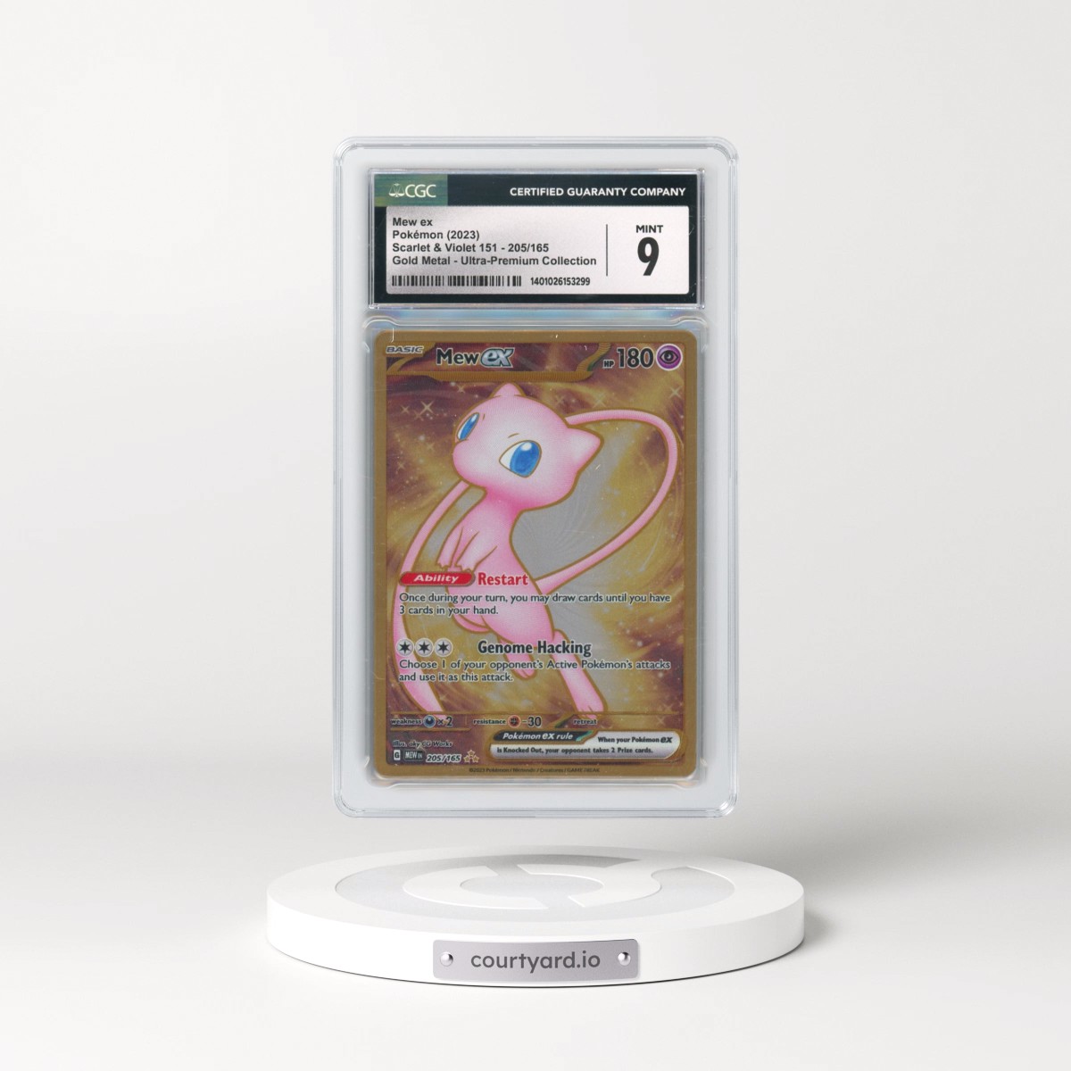 2023 Scarlet & Violet 151 - MEW EN #205 Mew ex - Gold Metal - Ultra-Premium Collection (CGC 9 MINT)