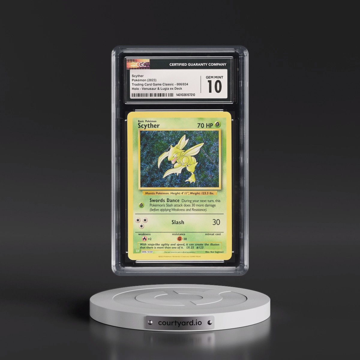 2023 Trading Card Game Classic - CLV, CLC, CLB #006/034 Scyther - Venusaur & Lugia ex Deck - CLV Holo (CGC 10 GEM MINT)