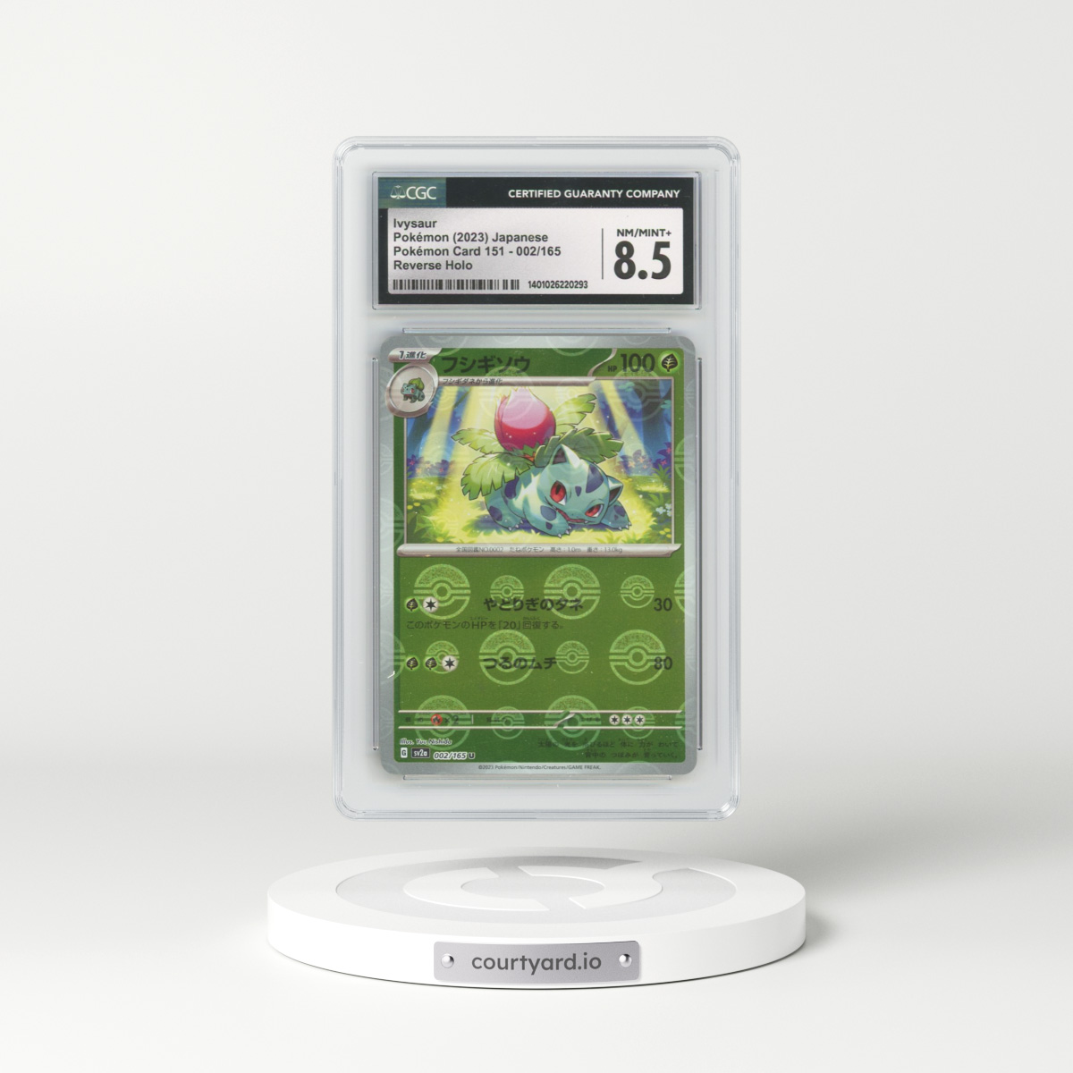 2023 Pokémon Card 151 #002/165 Ivysaur - Reverse Holo Poke Ball (CGC 8.5 NM-MT+)