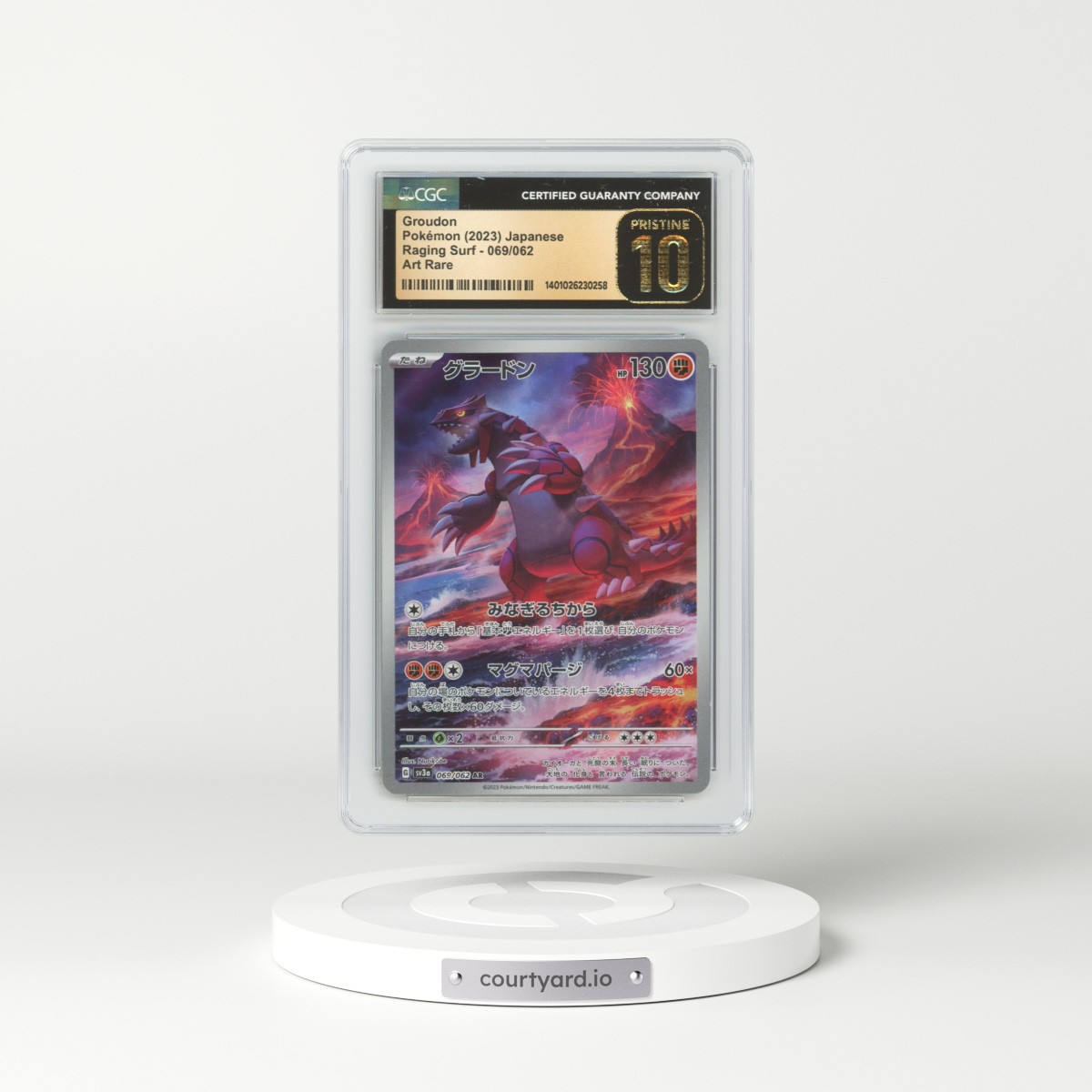 2023 Japanese Raging Surf  #69 Groudon (CGC 10 PRISTINE)