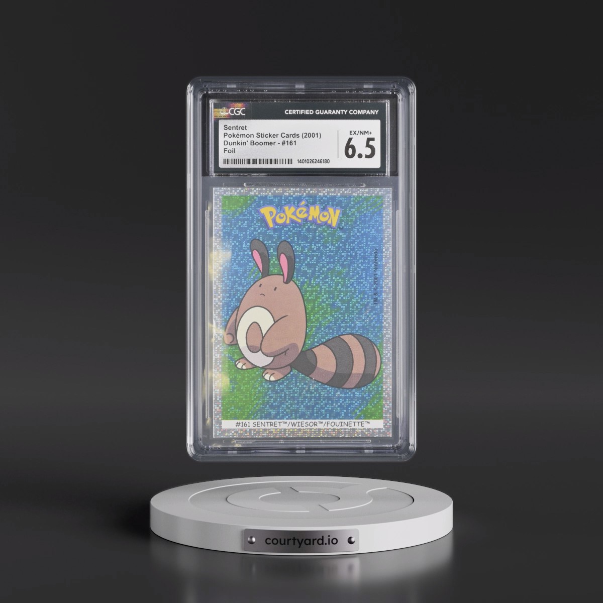 1999 Pokémon Sticker Cards (Dunkin' Boomer) - English #161 Sentret - Foil (CGC 6.5 EX-NM+)