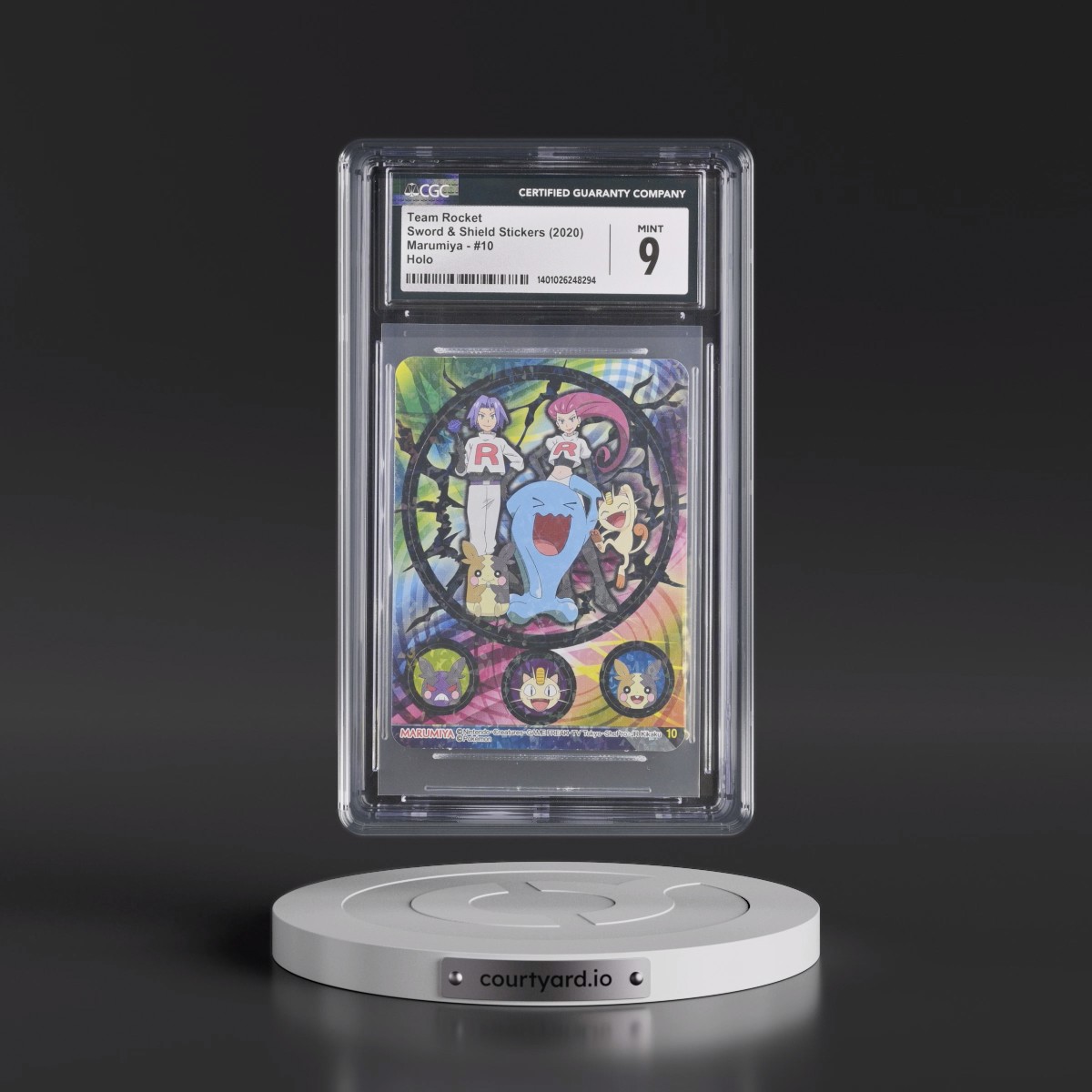 2020 Sword & Shield Stickers (Marumiya 2020) #10 Team Rocket - Holo (CGC 9 MINT)