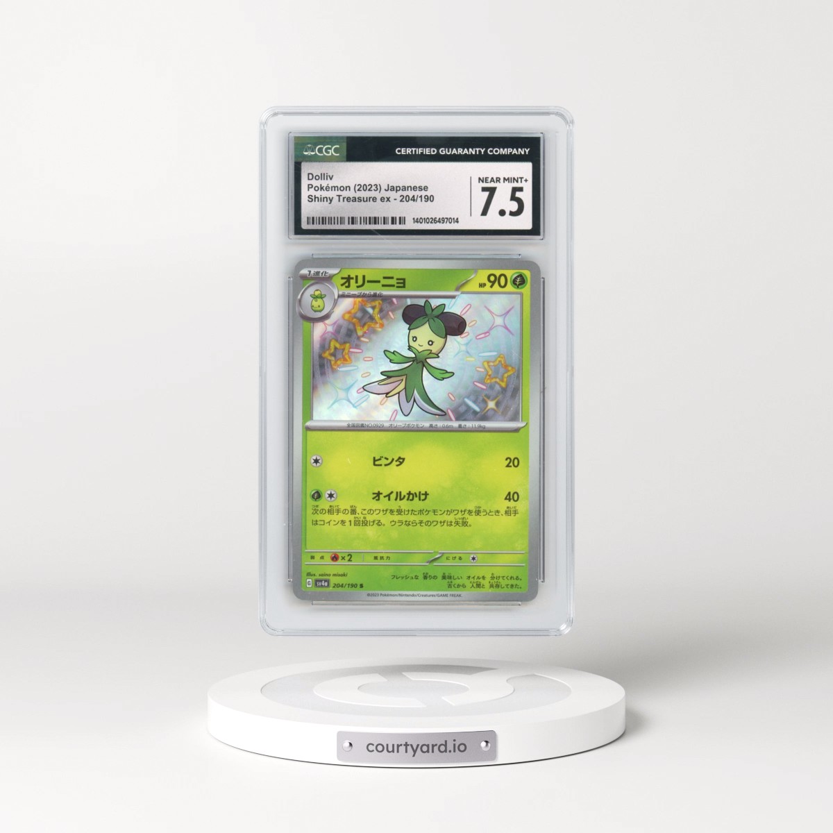 2023 Shiny Treasure ex #204/190 Dolliv - Shiny Rare Holo (CGC 7.5 NM+)