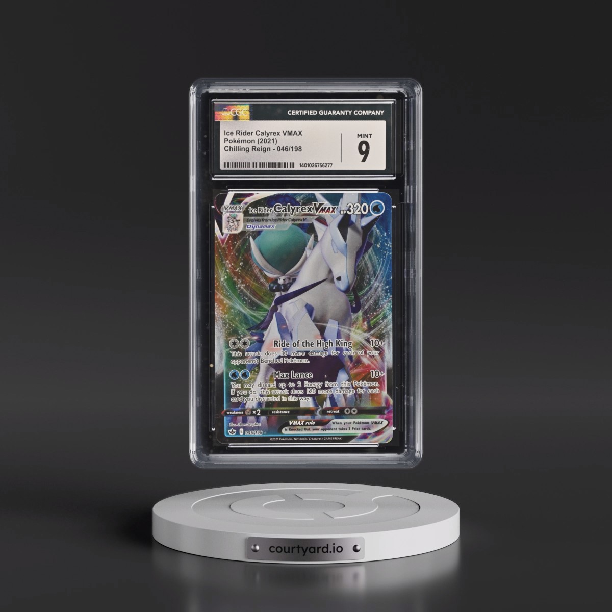 2021 Chilling Reign #046/198 Ice Rider Calyrex VMAX - Holo (CGC 9 MINT)