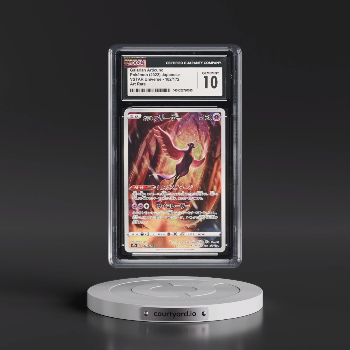 2022 VSTAR Universe #182/172 Galarian Articuno - Art Rare Holo (CGC 10 GEM MINT)