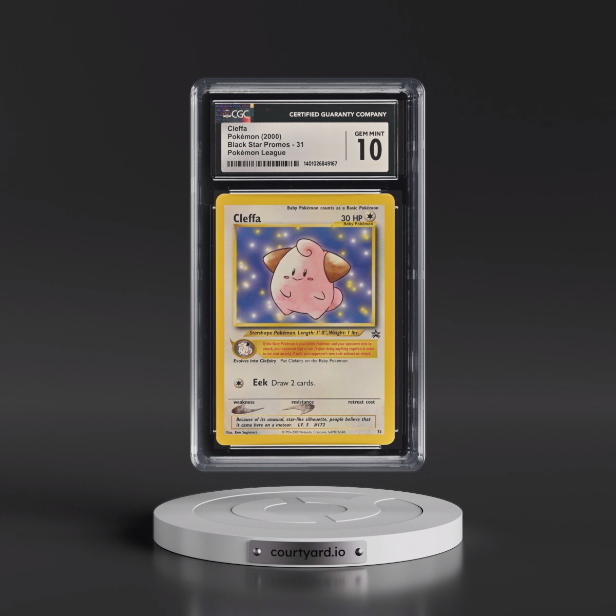 1999 Black Star Promos #31 Cleffa - Pokémon League (CGC 10 GEM MINT)