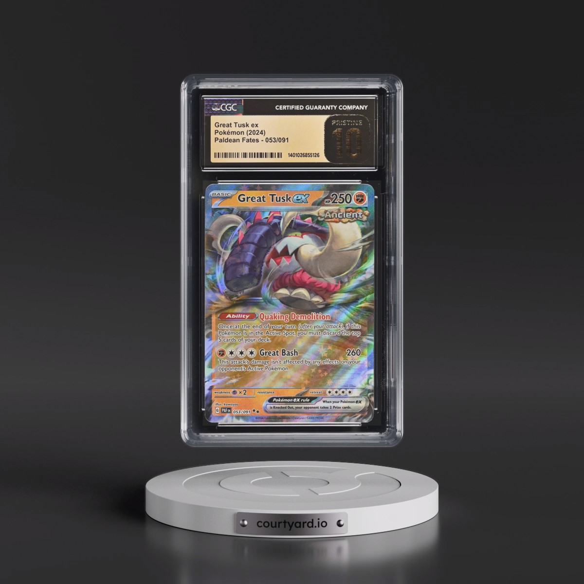 2024 Paldean Fates - PAF EN #053/091 Great Tusk ex - Holo (CGC 10 PRISTINE)
