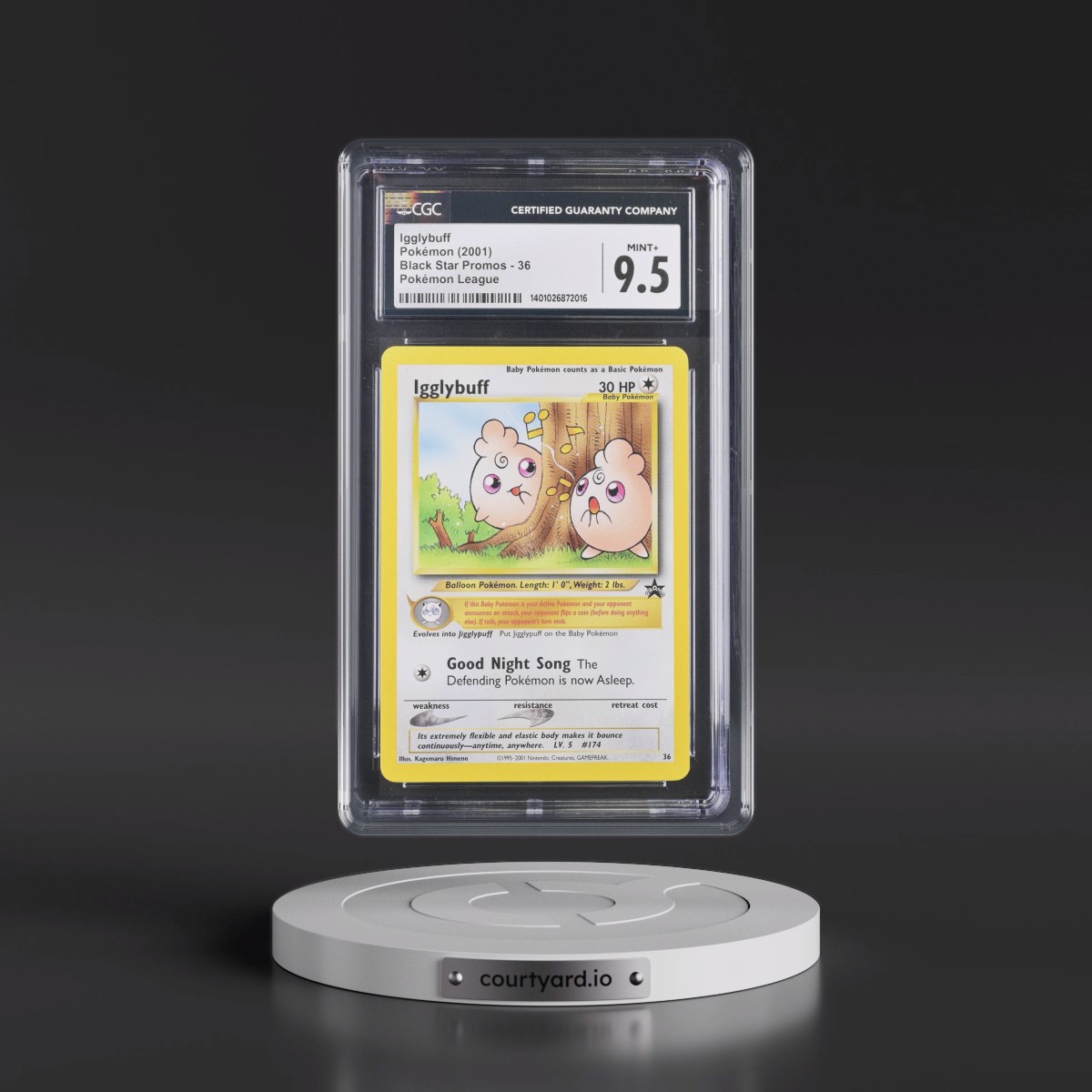 1999 Black Star Promos #36 Igglybuff - Pokémon League (CGC 9.5 MINT+)