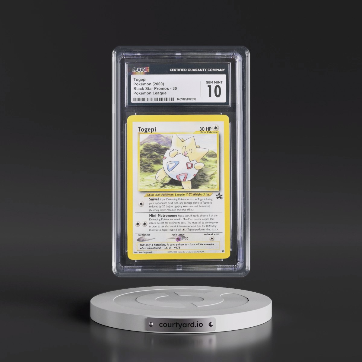 1999 Black Star Promos #30 Togepi - Pokémon League (CGC 10 GEM MINT)