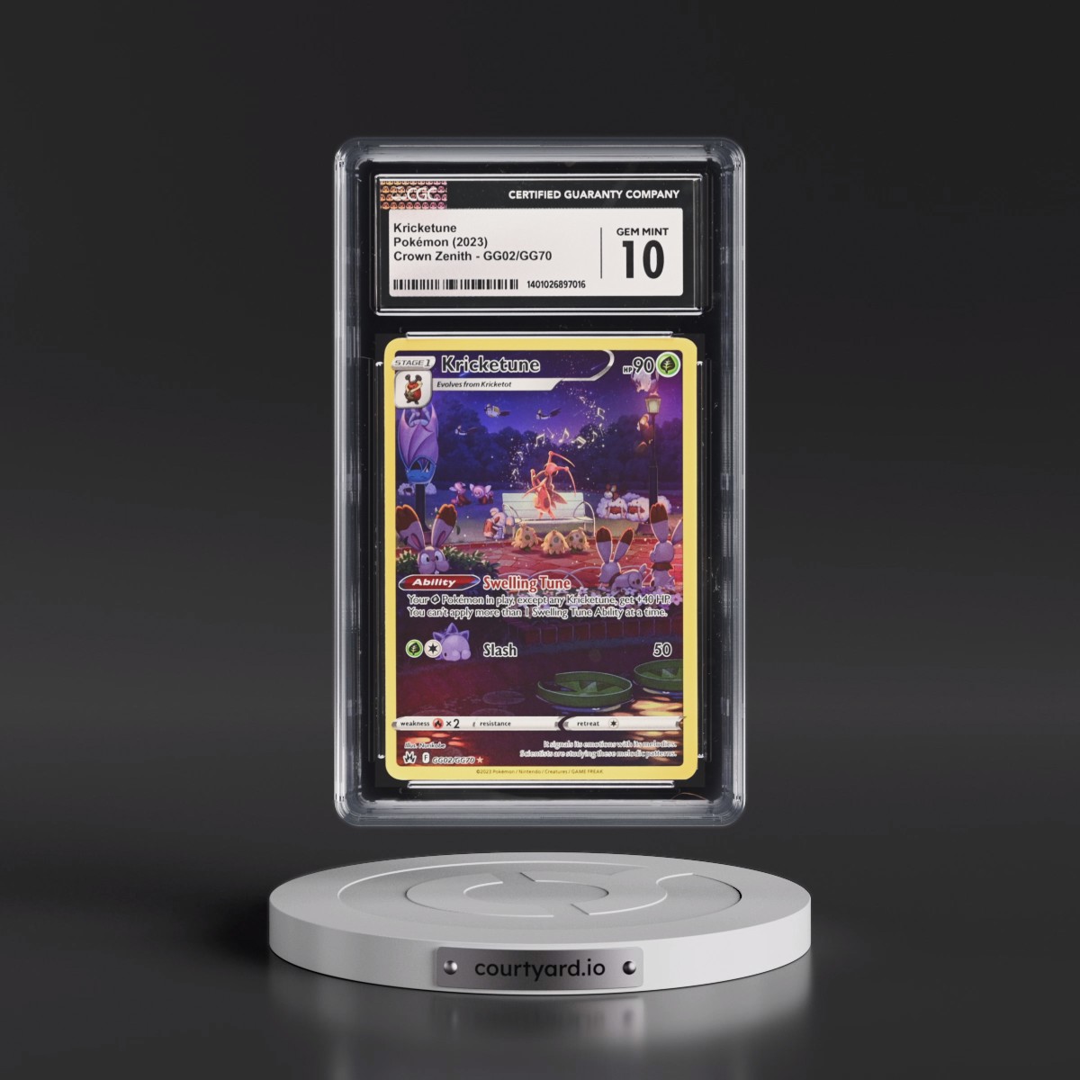2023 Crown Zenith #GG02/GG70 Kricketune - Galarian Gallery Holo (CGC 10 GEM MINT)