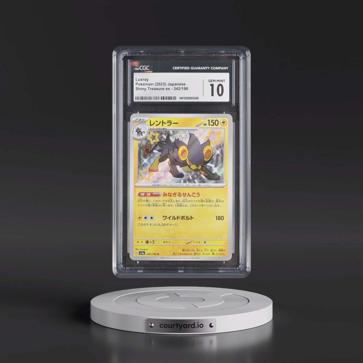 2023 Shiny Treasure ex #242/190 Luxray - Shiny Rare Holo (CGC 10 GEM MINT)