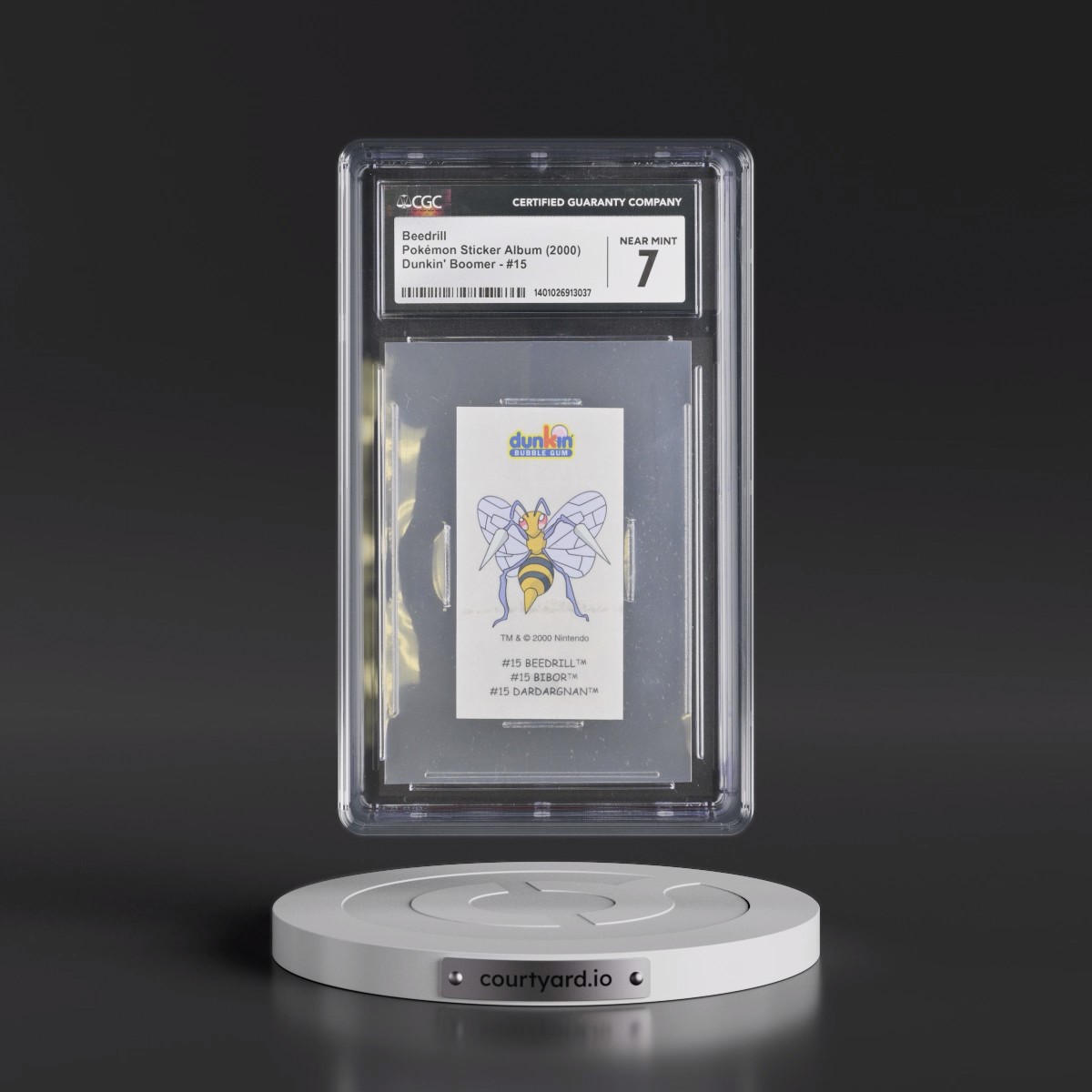 2000 Pokémon Sticker Album (Small)(2000 Dunkin' Boomer #15 Beedrill (CGC 7 NM)
