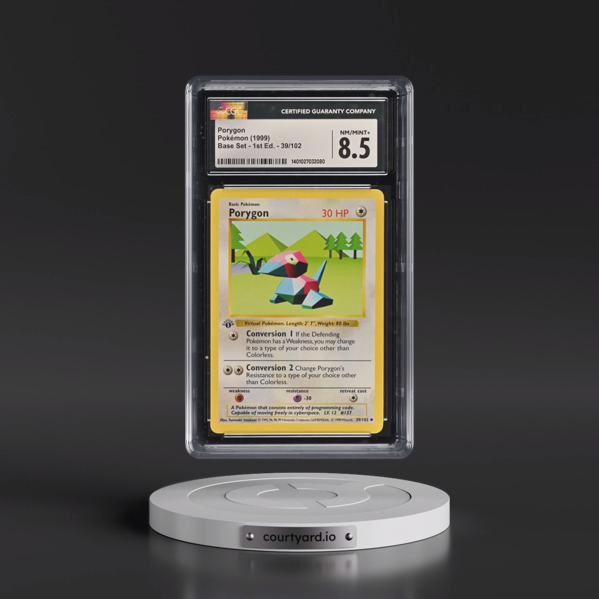 1999 Base Set #39/102 Porygon - 1st Edition 1st Edition (CGC 8.5 NM-MT+)