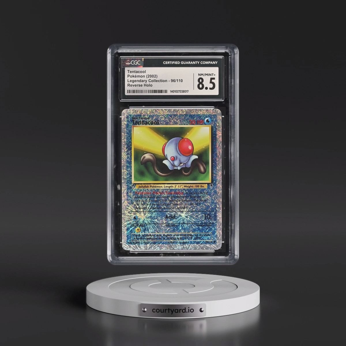 2002 Legendary Collection #96/110 Tentacool - Reverse Holo (CGC 8.5 NM-MT+)