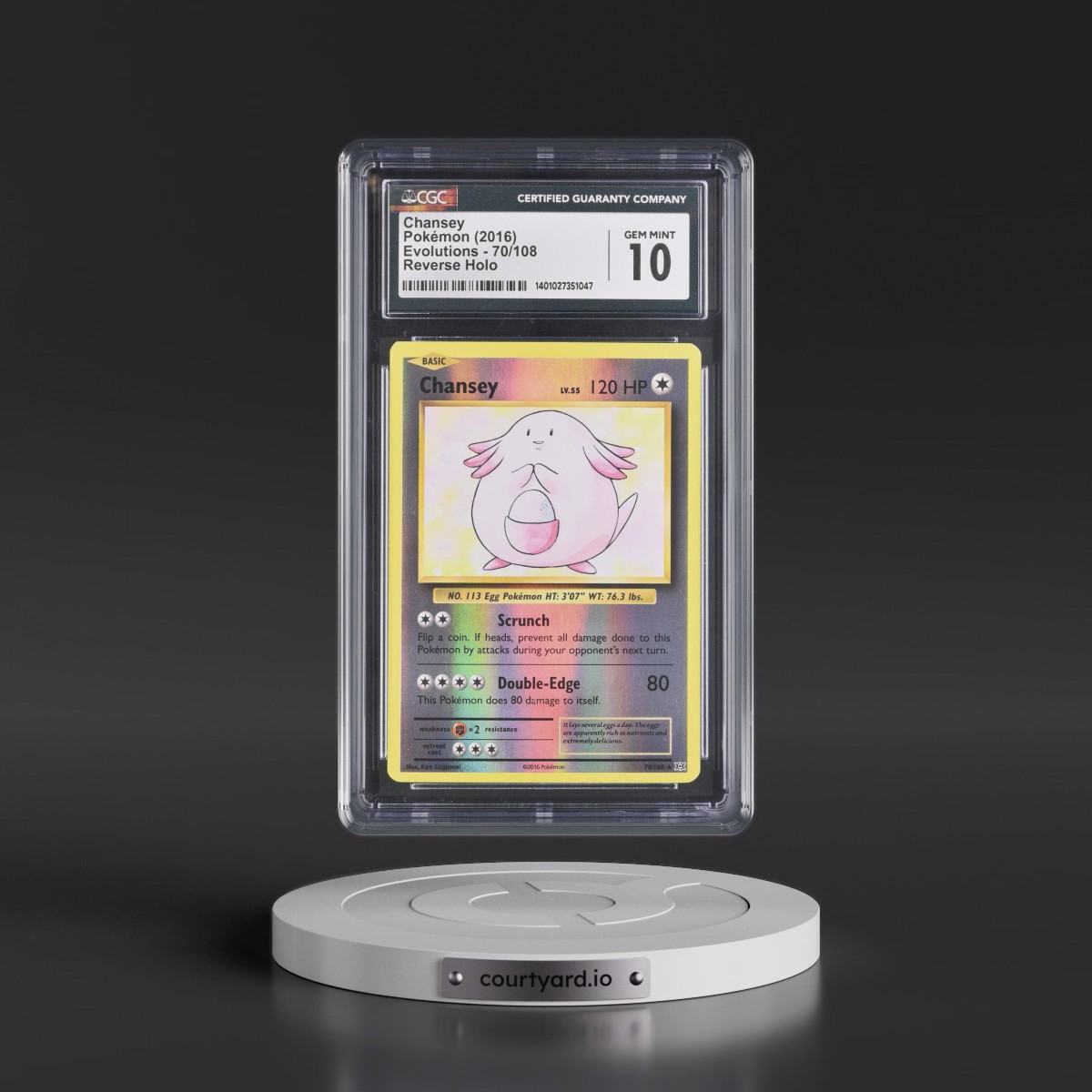 2016 Evolutions #70/108 Chansey - Reverse Holo (CGC 10 GEM MINT)